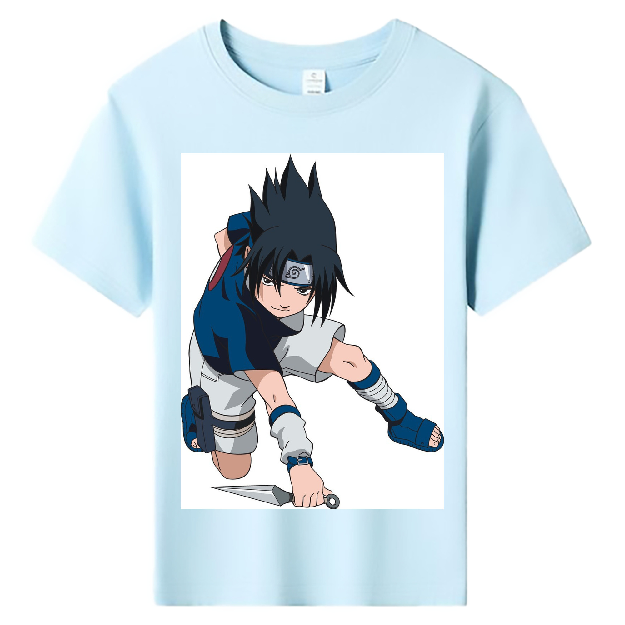 （画像用） NARUTO -ナルト- うちは サスケ Uchiha Sasuke 綿100％キッズTシャツ（フロントプリント）